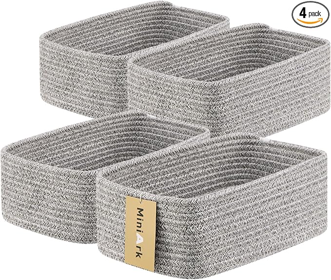 MiniArk Small Storage Baskets for Organizing | Closet Organizer Bins | Shelf by MiniArkStorageBasketsHome