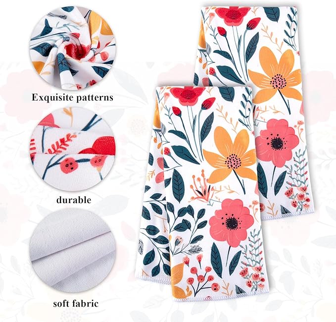 4 Pcs Kitchen Stuff, Wild Floral Kitchen Oven Mitts, Pot Holders Sets - Image 4