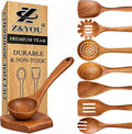 9-Piece Teak Wooden Utensil Set – Wooden Spoons by Unknown