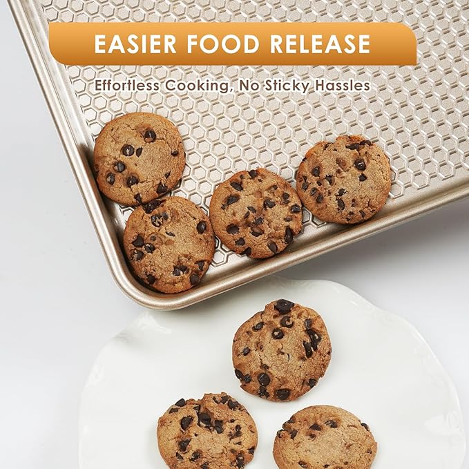 Baking Sheet Pan Set of 3, Nonstick Carbon Steel Cookie Sheets - Image 6