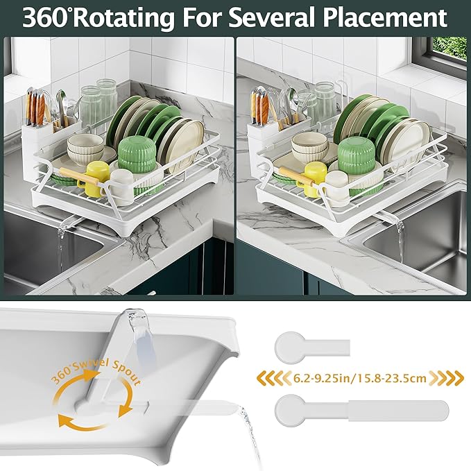 Epicano Dish Drying Rack for Kitchen Counter, Space-Saving Dish Rack, Rustproof - Image 6