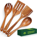Bkiok Wooden Spoons for Cooking, Natural Teak Wood Kitchen Utensils Set for by Bkiok