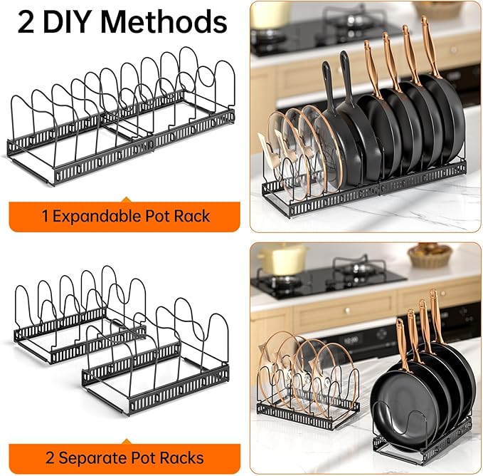 MUDEELA 2 Pack Pots and Pans Organizer Rack - Image 6