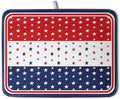 4th of July Dish Drying Mat for Kitchen Counter Patriotic Red White Blue Stars by Kwlegh