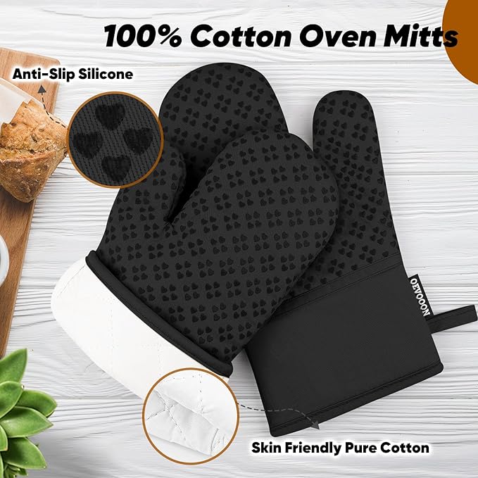 Oven Mitts and Pot Holders 4 Sets, Heat Resistant 500 ℉ Oven Mitt and Pot Holder - Image 3
