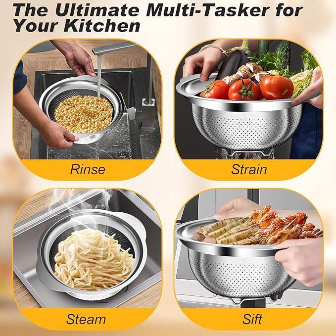 Colander, Stainless Steel Colander - Image 4