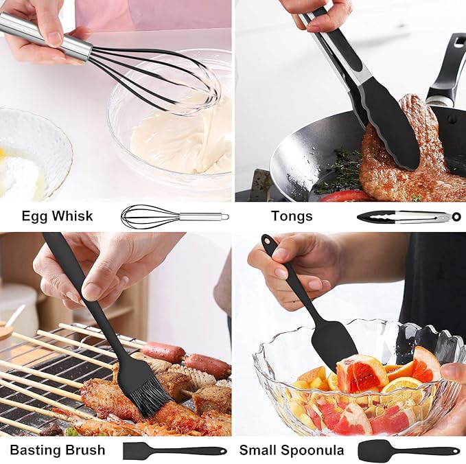 LIANYU 14 Pcs Silicone Kitchen Utensils Set - Image 6