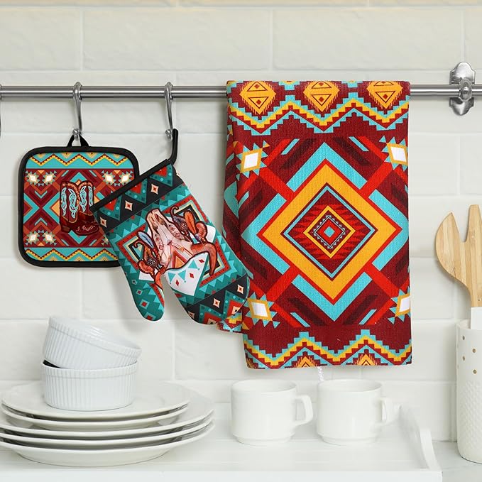Jingmore 6 Pcs Kitchen Decor Set Accessorie Farmhouse Kitchen Towels Pot - Image 2