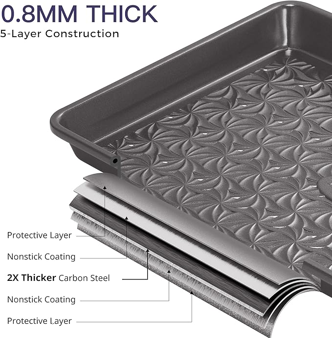 HONGBAKE Nonstick Baking Sheet Pan Set of 3, Cookie Sheets - Image 7