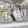 Under Sink Organizer Upgrade To Professional Rails, 2-Tier Dual Pull Out by UnderSinkOrganizer