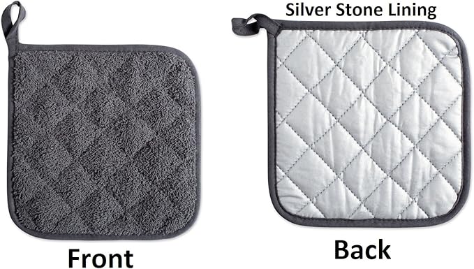 DII Basic Terry Collection Quilted 100% Cotton, Mineral Gray, 3 Piece - Image 3