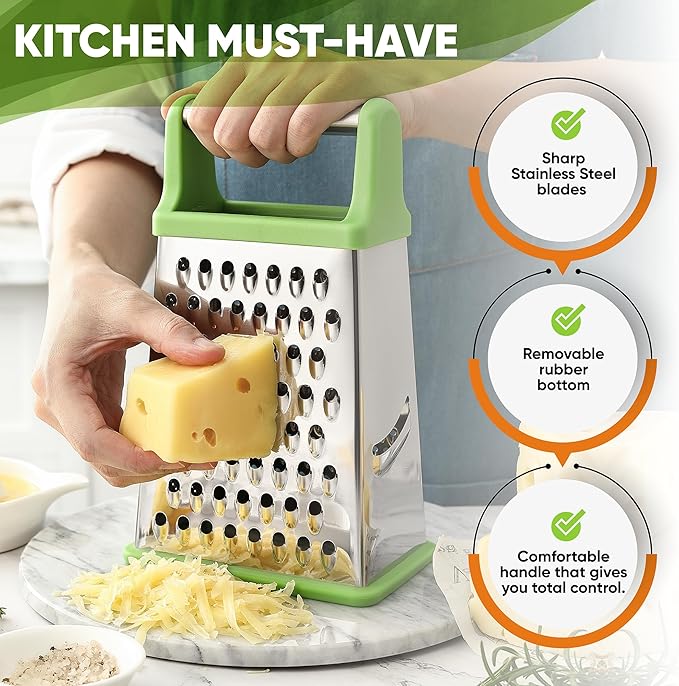 Spring Chef Green Professional Stainless Steel XL Parmesan Cheese Grater - Image 3