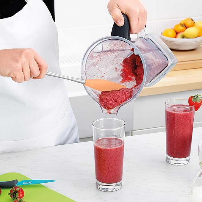 Tovolo Jar Spatula Silicone Long Stainless Steel Handle Scraper Spatula Apricot - Image 3