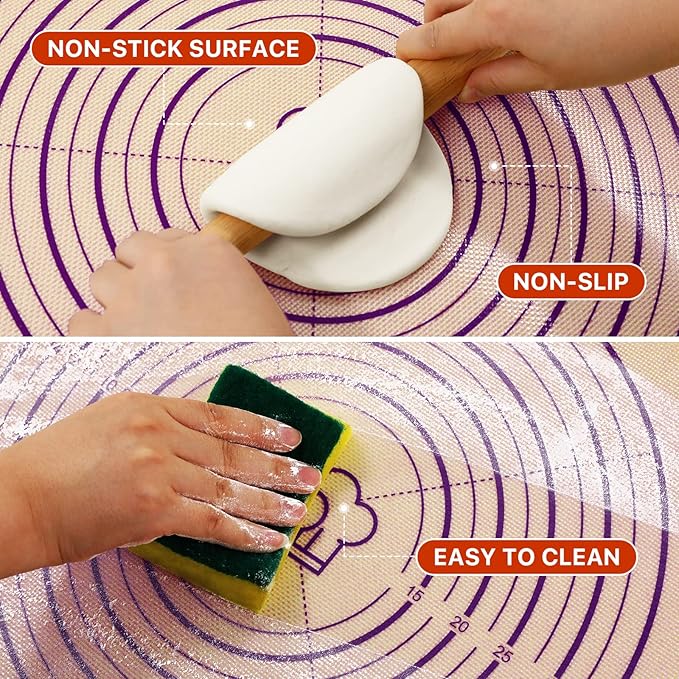 Baking Mat, Reusable Food Grade Silicone Counter Mat - Image 7