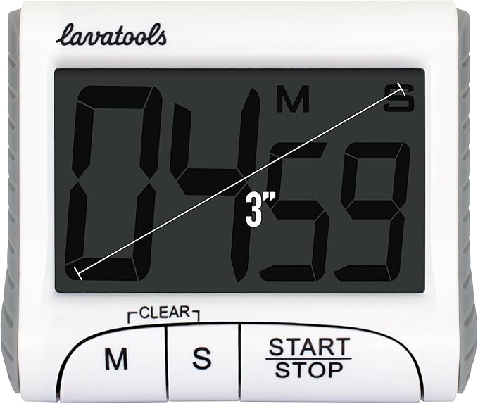 Lavatools KT1 Digital Kitchen Timer & Stopwatch, Large Display, Bold Digits - Image 3