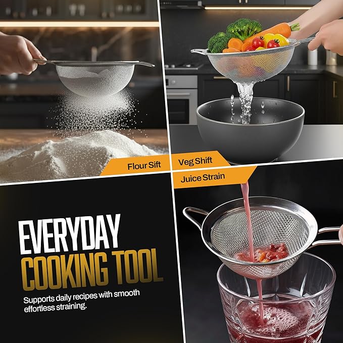 ELEEN Premium Stainless Steel Fine Mesh Strainers - Image 4