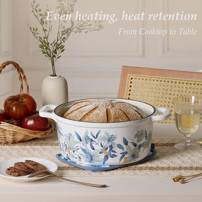 CAROTE 5 QT Cast Iron Dutch Oven Pot - Image 3