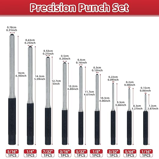 9-Piece Roll Pin Punch Set - Image 2
