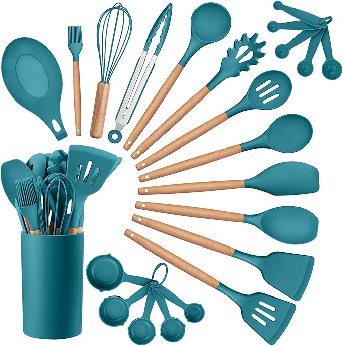HaWare Kitchen Cooking Utensils Set, 23-Piece Silicone Kitchen Utensils Spatula by HaWare
