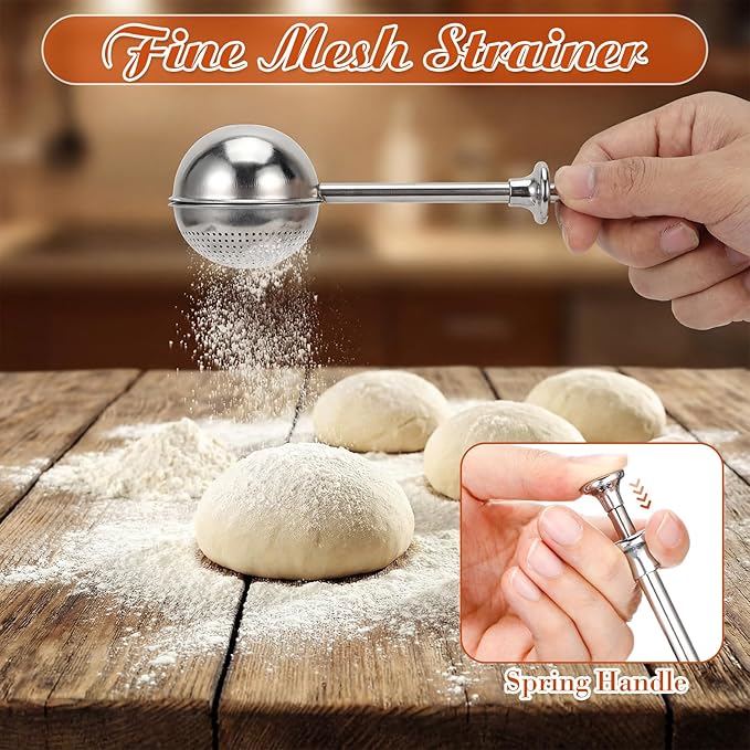 10 Pcs Stainless Steel Pastry Biscuit Cutter Set Include 3 Cup Flour Sifter - Image 7