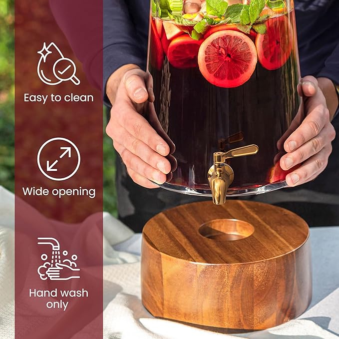 FOODLE Large Glass Drink Dispenser - Image 6