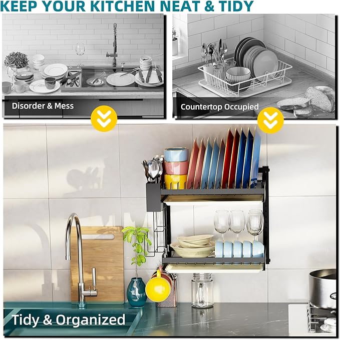 Hanging Wall Mounted Dish Drying Rack - Image 4