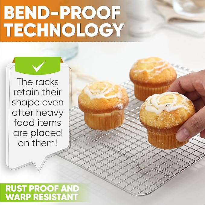 Spring Chef 8.5" x 12" Stainless Steel Cooling Racks, Wire Rack - Image 6