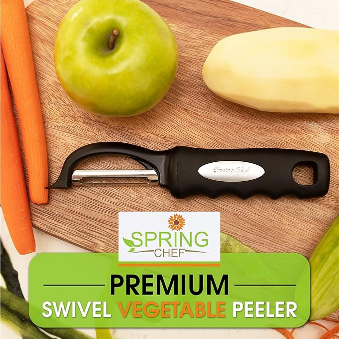 Spring Chef Premium Swivel Vegetable Peeler, Soft Grip Handle and Ultra Sharp - Image 2