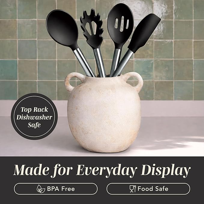 COOK WITH COLOR Silicone Cooking Utensils, Kitchen Utensil Set, Cooking Utensils - Image 2