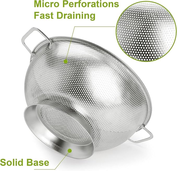 Gulex Stainless Steel Colander and Strainer Set， Strainer - Image 3