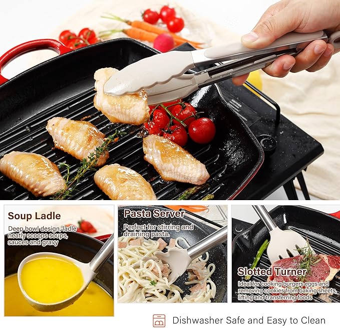 Silicone Cooking Utensils Set, NCUE 35 Pcs Kitchen Utensils Set - Image 5