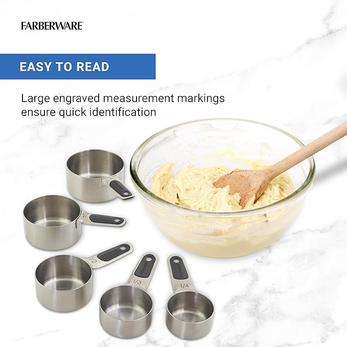 Farberware Professional Set of 5 Stainless Steel Measuring Cups, Precision and - Image 3