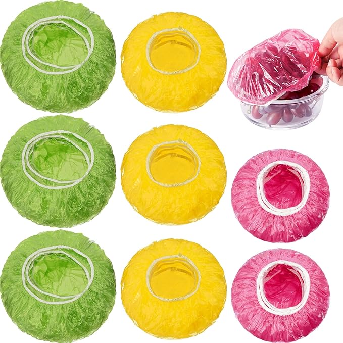 Boao 120 Pieces Reusable Elastic Food Bowl Storage Covers 3 Size Colorful Bowl by Boao