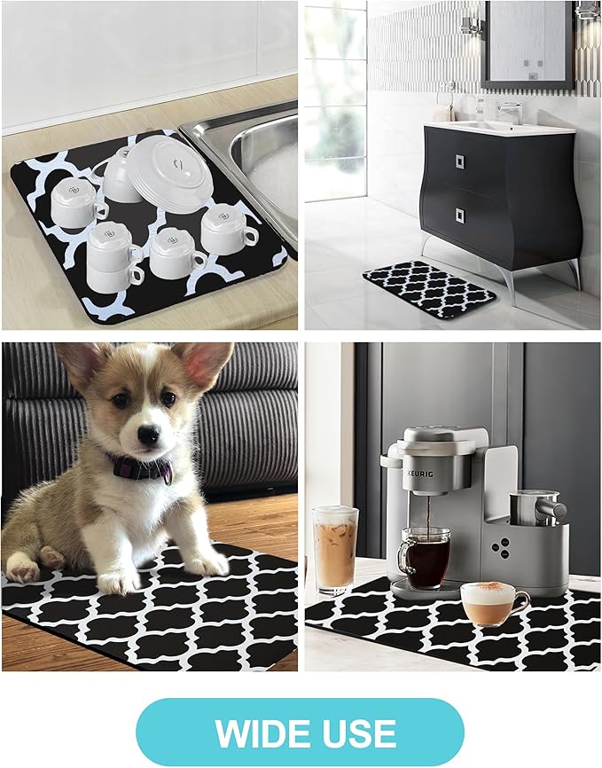 Dish Drying Mat for Kitchen Counter, Hide Stain Anti Absorbent for Kitchen - Image 6