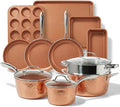 Gotham Steel Hammered 15 Pc Ceramic Cookware Set Nonstick, Induction Pots and by GothamSteel