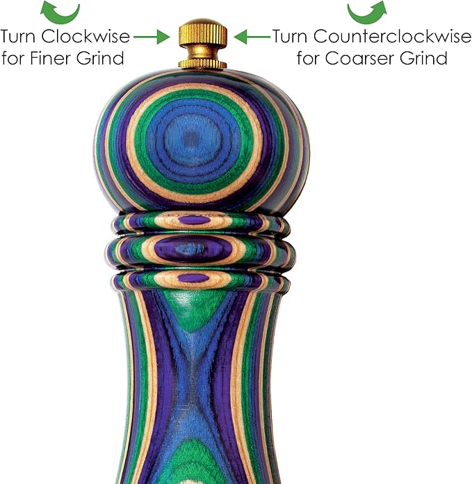 Baltique Mumbai Pepper Grinder – 8 Inch Colorful Wooden Pepper Mill - Image 7