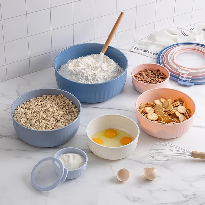 COOK WITH COLOR Prep Bowls with Lids- Wide and Deep Nesting Plastic Small - Image 7