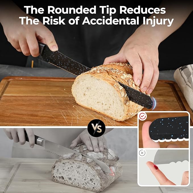 CoquusAid Upgrade Bread Knife for Homemade Bread, World‘s 1st Double Serrated - Image 6