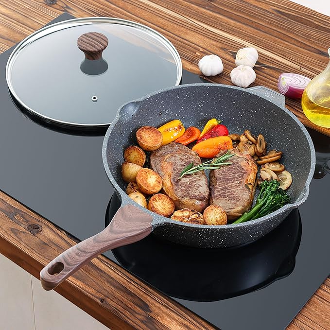 SENSARTE Nonstick Deep Frying Pan Skillet, 12-inch Saute Pan - Image 8