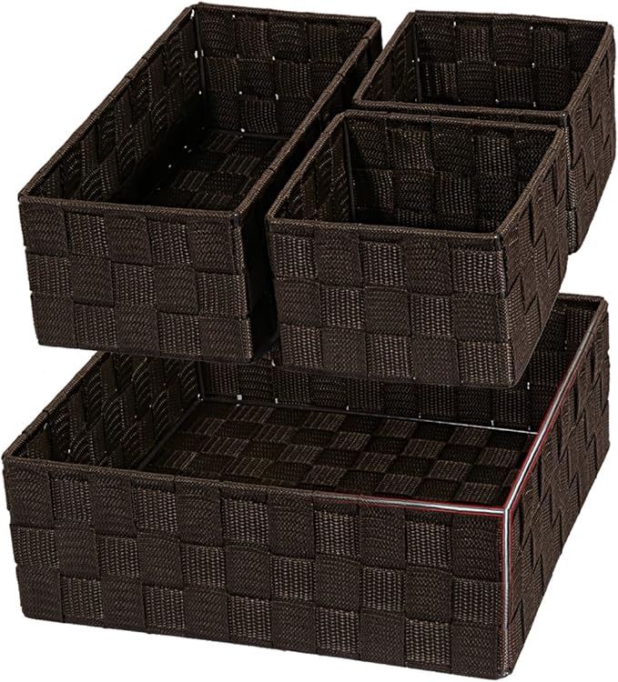 Posprica Woven Storage Baskets for Organizing, Small Baskets Cube Bin Container by Posprica