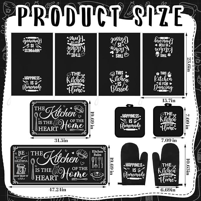 Fourluoo 10 Pcs Farmhouse Kitchen Decor and Accessories Set 4 Kitchen Towels 2 - Image 3