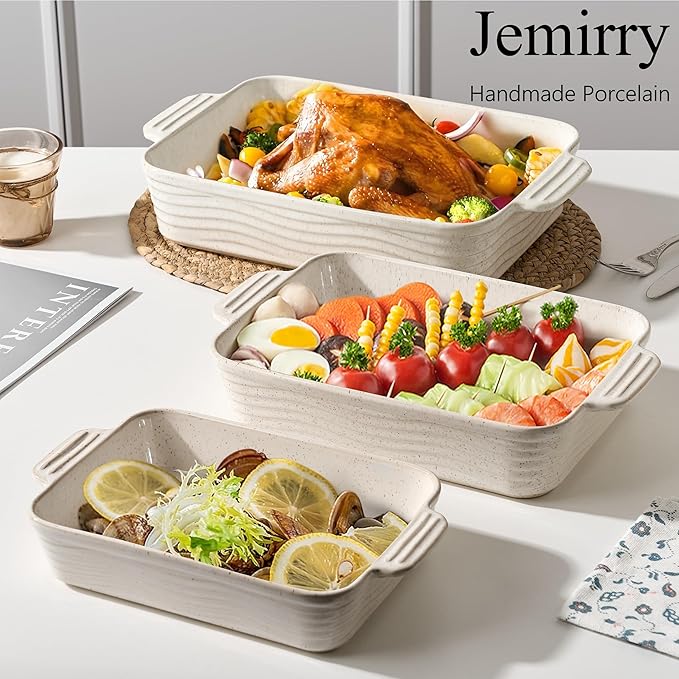 Ceramic Baking Dish Set of 3, Casserole Dishes - Image 5