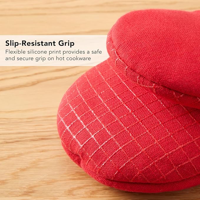 KITCHENAID Gourmet Series Gridlines Mini Oven Mitts 2-Pack Set, Heat Resistant - Image 7