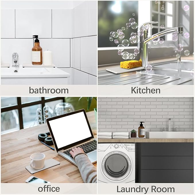 NiuYichee 2 PCS Water Absorbent diatomite Coasters, 9.5" x 4" Water Absorbing - Image 6