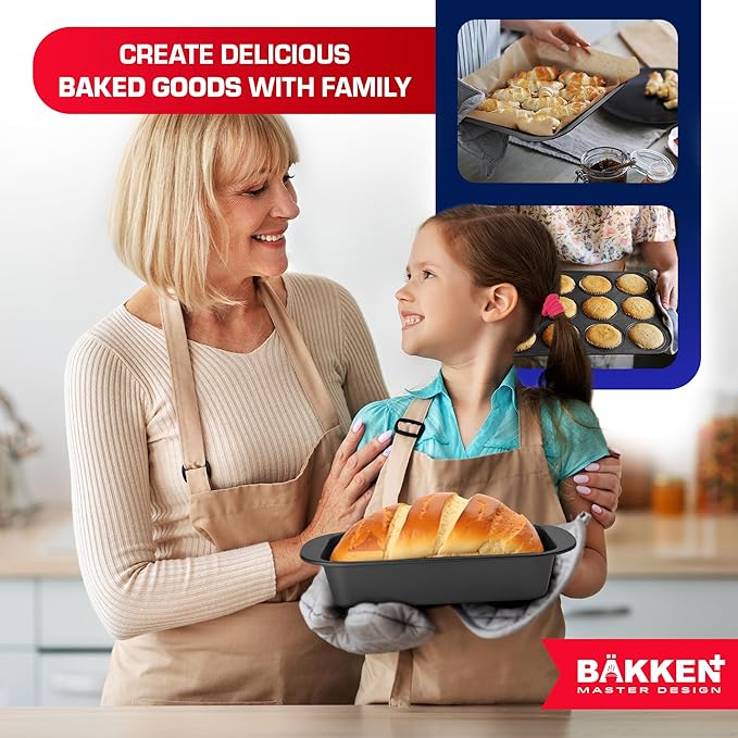 Baking Set – 10 Piece – Deluxe Non Stick Black Coating Inside and Outside – - Image 8