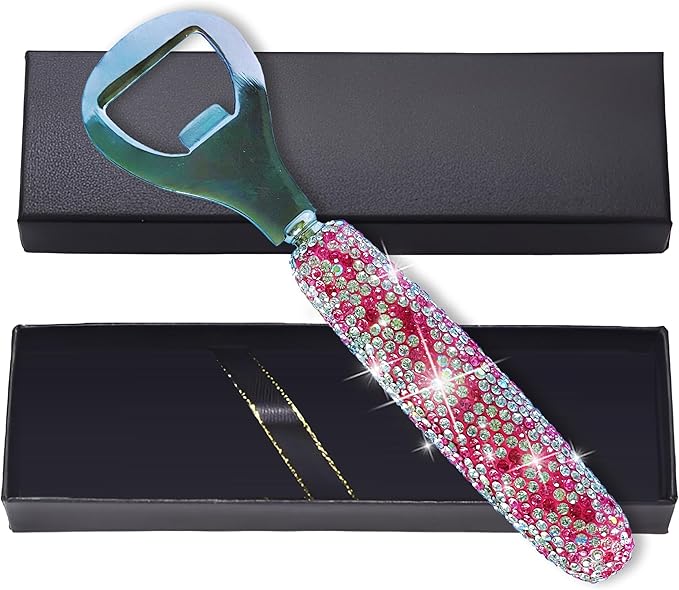 Handcrafted Pink Crystal Bling Beer Opener – Sparkle Diamond Bottle Openers by Unknown