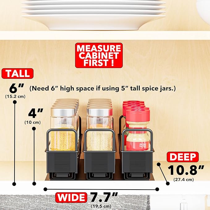 SpaceAid Pull Out Spice Rack Organizer - Image 2