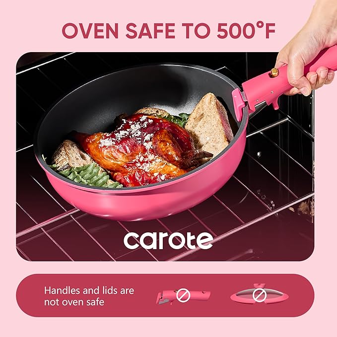 CAROTE 15pcs Pots and Pans Set Non Stick, Cookware Set Non Toxic - Image 7