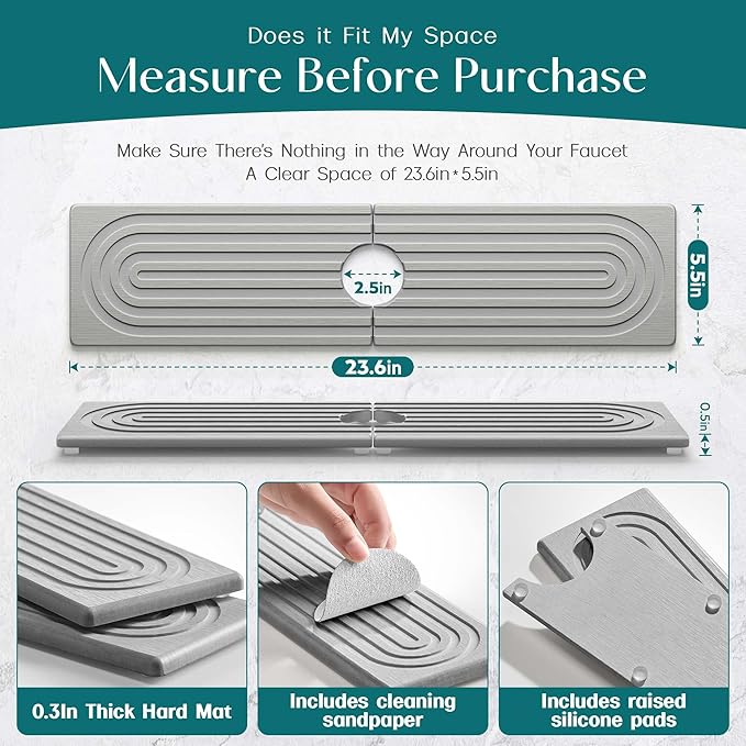 eormoe Kitchen Faucet Absorbent Mat - Image 2