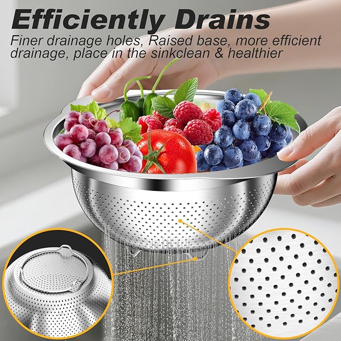 Colander, Stainless Steel Colander - Image 5